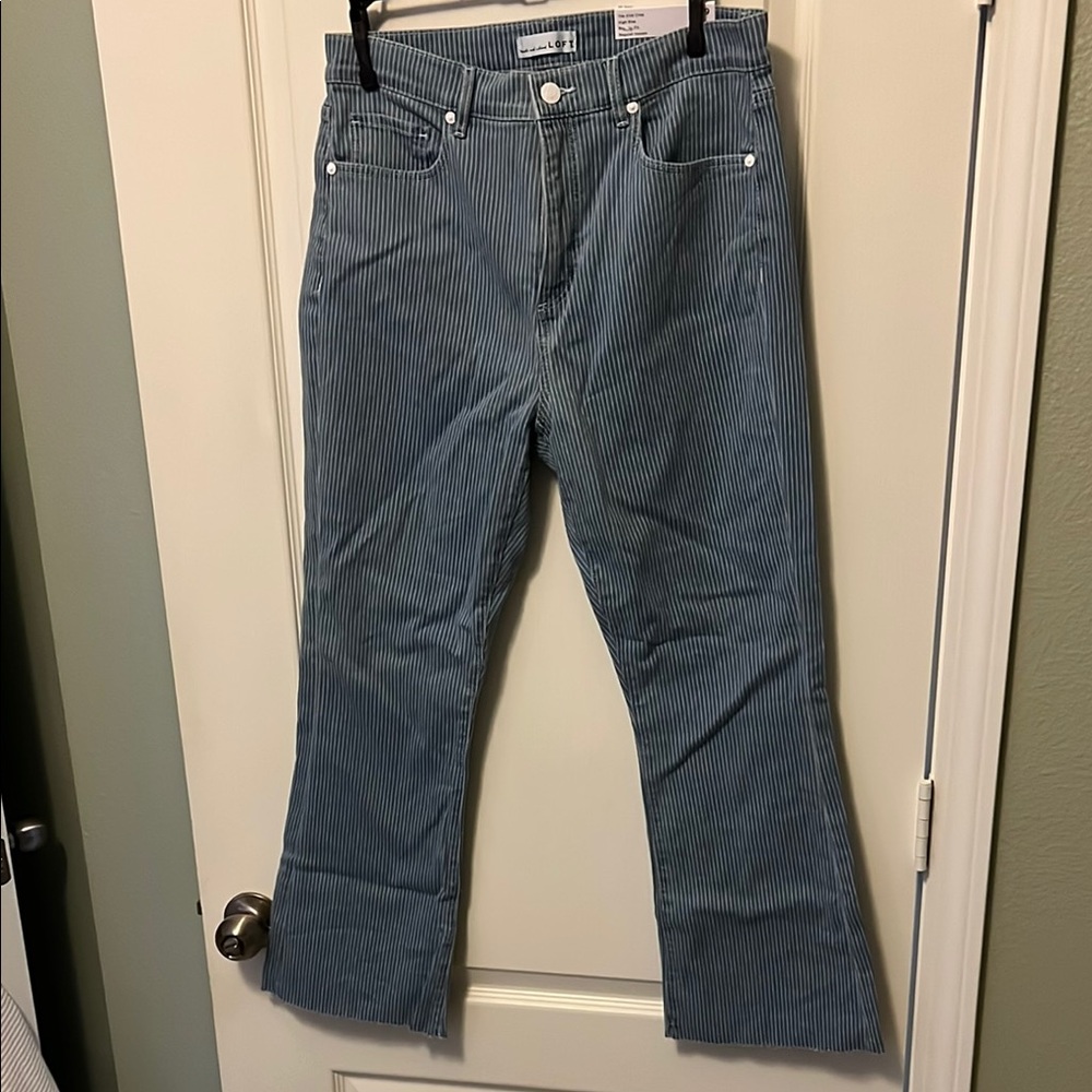LOFT Blue Flare Wide Leg Jeans